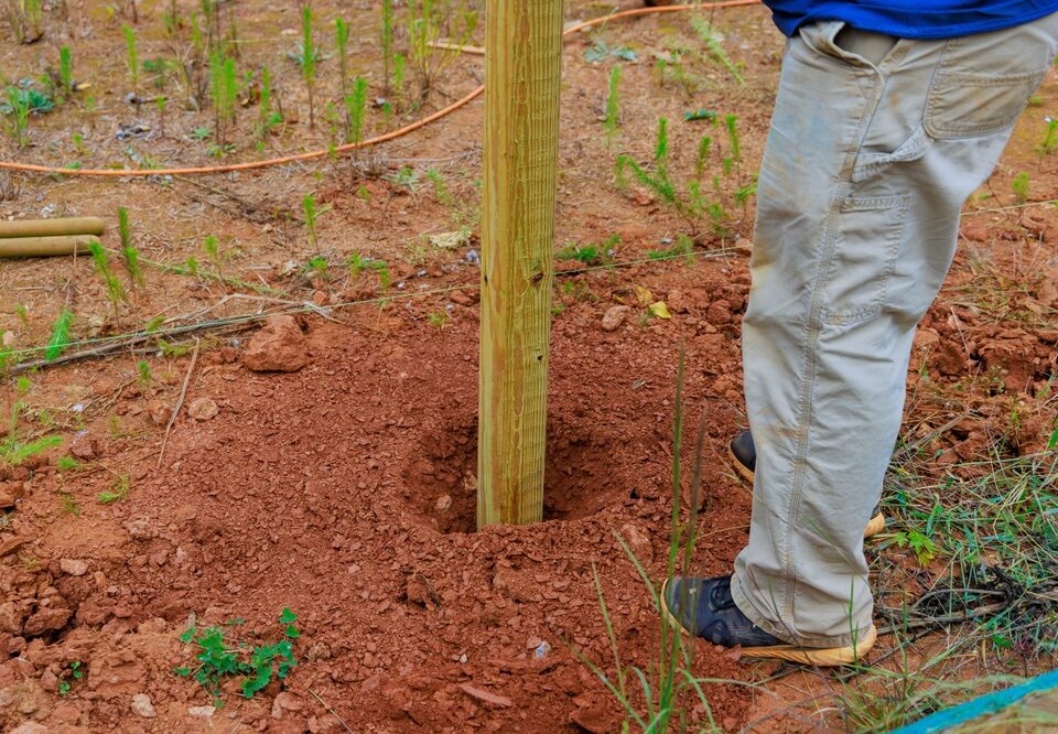 wooden fence post stability